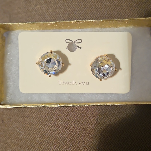 kate spade Jewelry - kate spade Clear Crystal Gold-Tone Stud Earrings